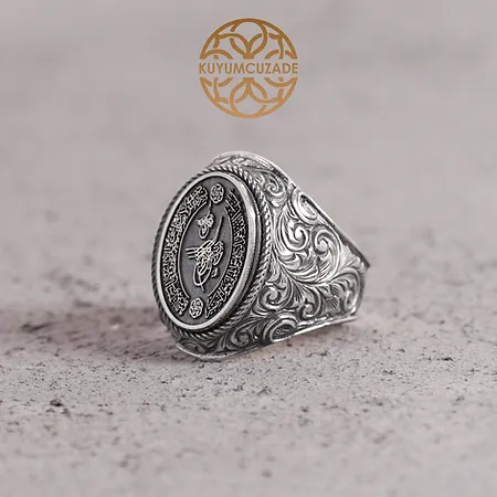 Allah Bize Yeter! O Ne Güzel Vekildir! Engraved Silver Ring