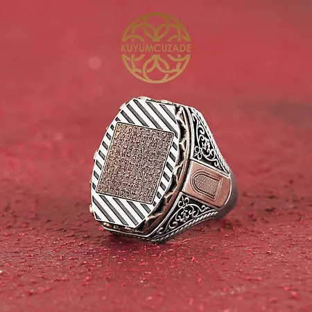 Kufic Esma-i Hüsna Engraved Silver Ring