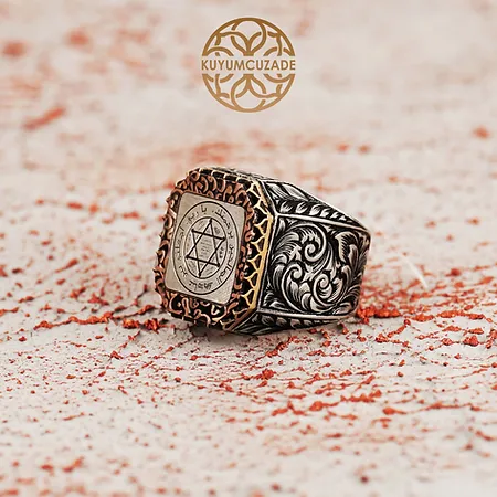 Mührü Süleyman Engraved Silver Ring