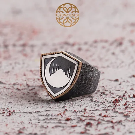 Hilal & Camii Siluet Kopyası Silver Ring