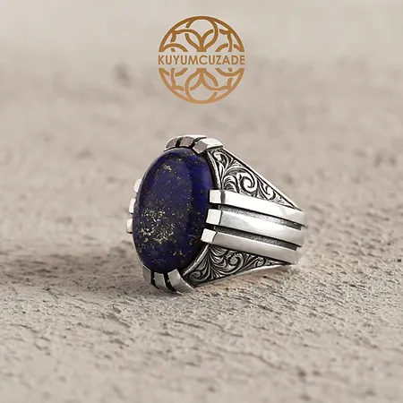Lapis Lazuli Stone-set Silver Ring