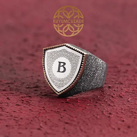 Initial Kalkan Silver Ring