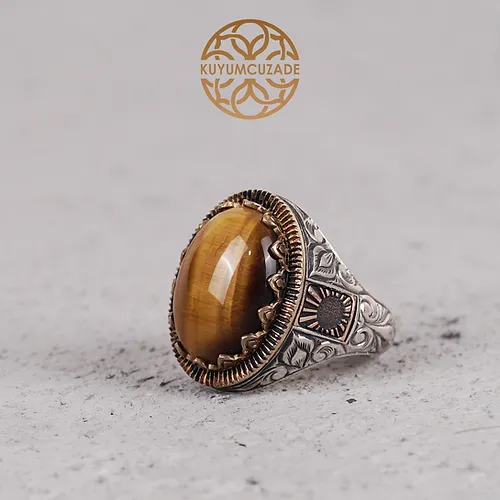 Tiger's Eye Stone-set Silver Ring
