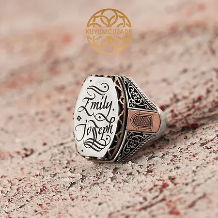 El Yazması Special Design Hattat Silver Ring