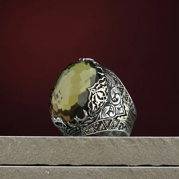 Color Changing Zultanit Stone-set Mikro Zircon Engraved Special Design Silver Ring