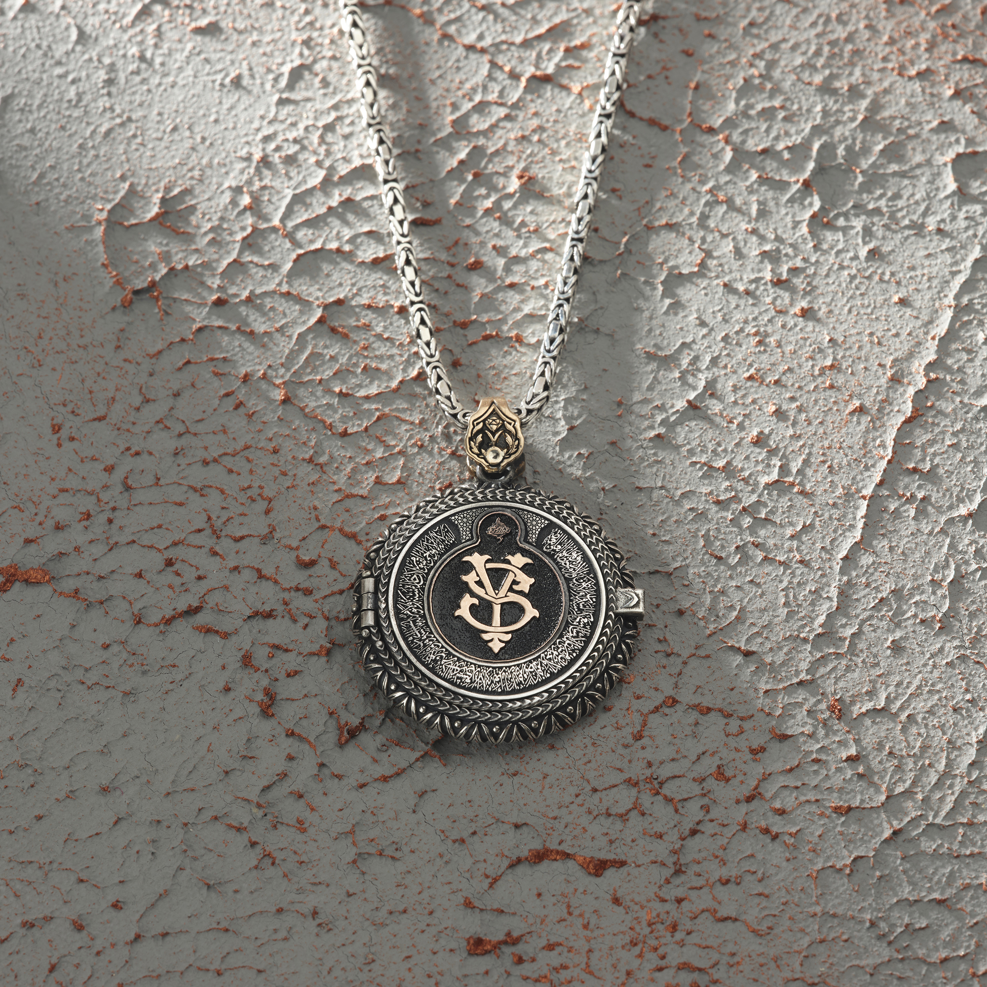 MONOGRAM Letter Engraved Hinged Medallion