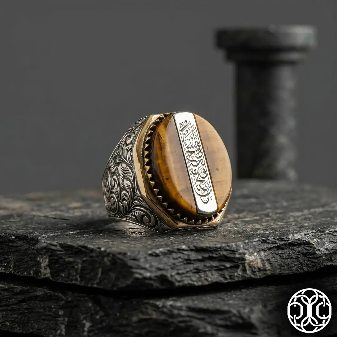 Kuka Seed Stone-set Fetih Surah Silver Ring