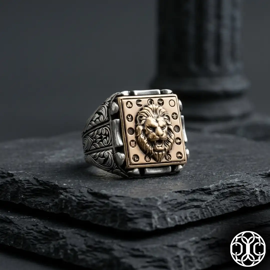 Lion Figured Silver Ring