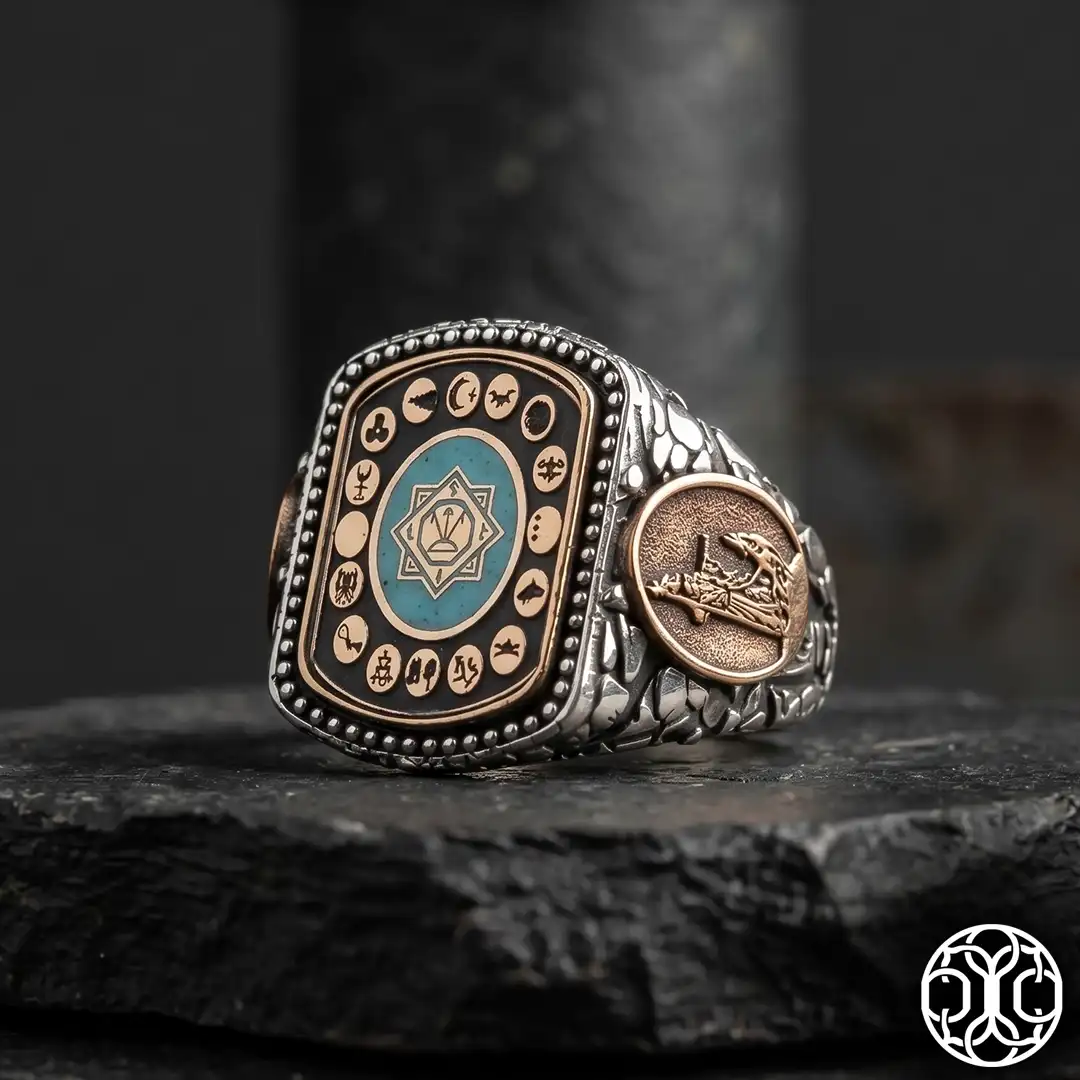 16 Turkish State Oğuz Kağan Mührü Silver Men's Ring